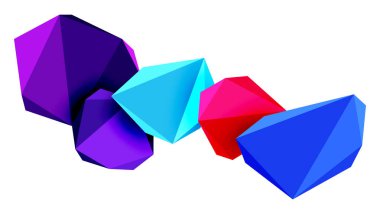 Soyut düşük polyester taş tasarımı. Geometrik 3d vektör tasarım ögesi