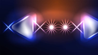 Karanlıkta ışık efektli tekno neon üçgenler