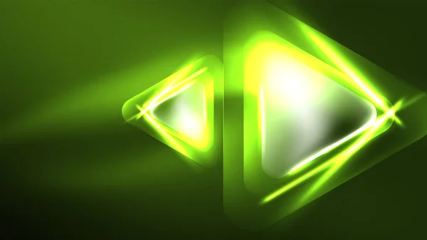 数字霓虹灯摘要背景 三角形和亮度几何设计模板 — 图库矢量图片
