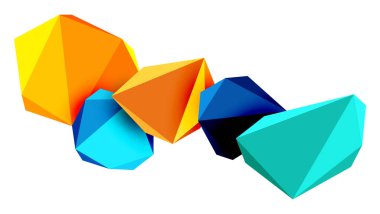 Soyut düşük polyester taş tasarımı. Geometrik 3d vektör tasarım ögesi