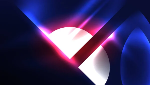 Streszczenie Wektor Tła Neon Świecące Elementy Geometryczne Tech Design Tapety — Wektor stockowy