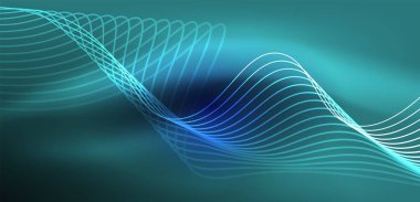 Soyut arkaplan neon dalgası. Duvar kağıdı, afiş, arkaplan, iniş sayfası, duvar resimleri, davetiyeler, posterler için yüksek teknoloji tasarımı