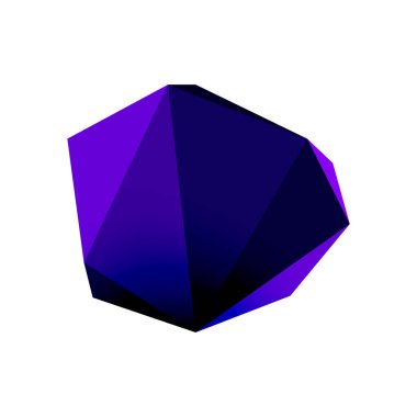 Soyut düşük polyester taş tasarımı. Geometrik 3d vektör tasarım ögesi