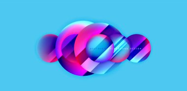 Parlak yüzeyi ve ışığı olan daireler ve gölge efektleri soyut arka plan. Kapaklar, şablonlar, el ilanları, afişler, broşürler, afişler için şablon