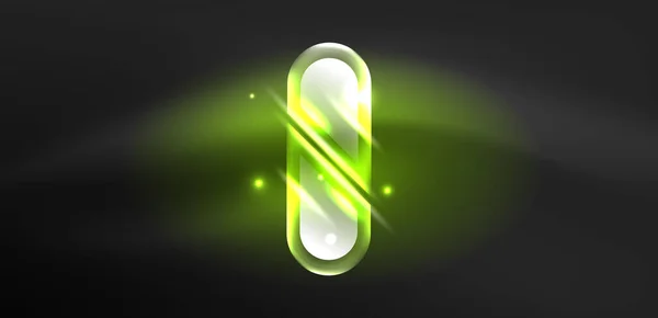 Neon Világító Geometriai Formák Vektor Elvont Háttér Kerek Elemek Fényhatások — Stock Vector