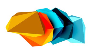 Soyut düşük polyester taş tasarımı. Geometrik 3d vektör tasarım ögesi