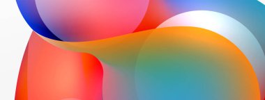 Fluid abstract background. Liquid color gradients composition. Round shapes and circle flowing design for wallpaper, banner, background or landing