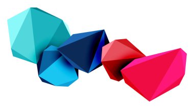 Soyut düşük polyester taş tasarımı. Geometrik 3d vektör tasarım ögesi