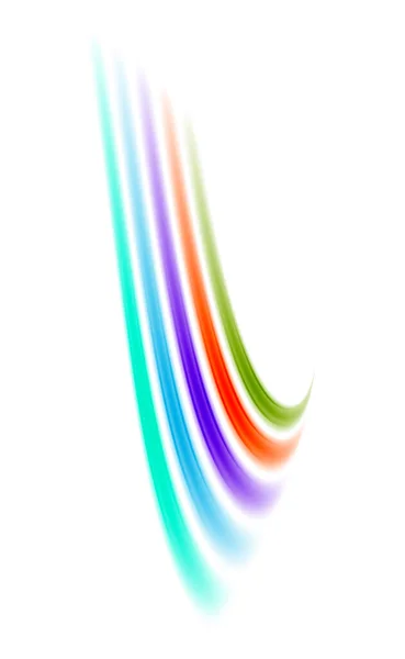 ダイナミックな構成で配置された虹色のラインを特徴とする活気に満ちた遊び心のあるデザインは あらゆるプロジェクトに色のポップを追加するのに最適です — ストックベクタ
