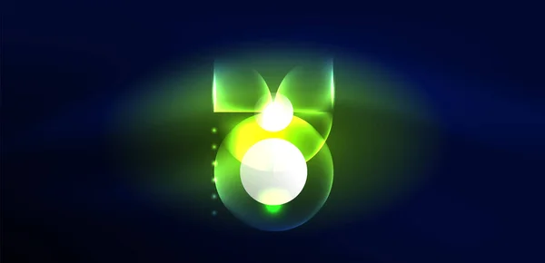Lumière Néon Cercles Lumineux Vecteur Abstrait Fond — Image vectorielle