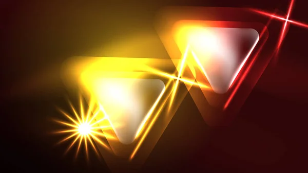 Triángulos Neón Techno Con Efectos Luz Oscuridad — Archivo Imágenes Vectoriales