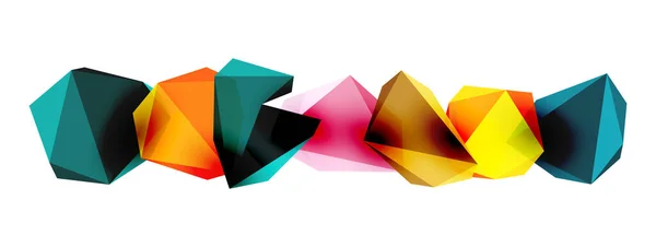 ローポリ三角形から構成された幾何学的な3D形状を特徴とするスタイリッシュでモダンな抽象的な背景は 現代的なデザインに最適です — ストックベクタ