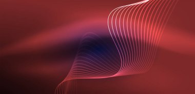 Soyut arkaplan neon dalgası. Duvar kağıdı, afiş, arkaplan, iniş sayfası, duvar resimleri, davetiyeler, posterler için yüksek teknoloji tasarımı