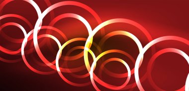 Neon çizgileri ve dalgalar soyut arkaplan. Duvar kağıdı, pankart, arkaplan, iniş sayfası, duvar sanatı, davetiye, baskılar, posterler için parlayan tekno neon şekiller vektör ilülasyonu