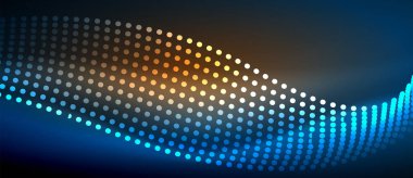 Pürüzsüz ve şık bir tasarım. Mavi pürüzsüz neon bir dalga. Karanlık bir arkaplanda parlıyor.