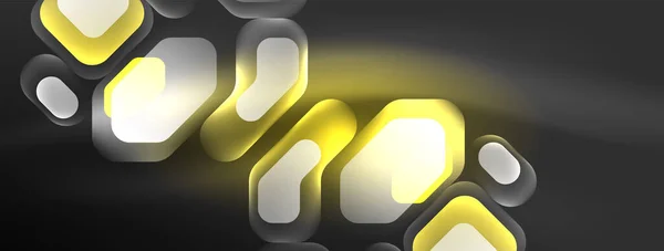 Leuchtende Neon Geometrische Elemente Abstrakten Hintergrund Neonlicht Oder Lasershow Elektrische — Stockvektor