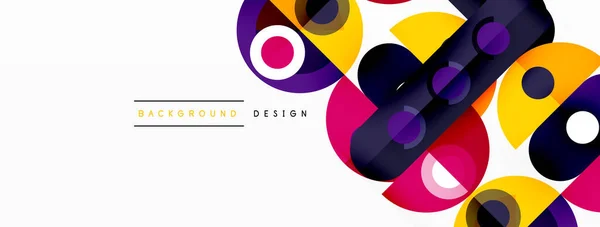 単純な円と丸い要素パターン 最小限の設計幾何学的着陸ページ ビジネス 印刷デザインのための創造的なコンセプト — ストックベクタ