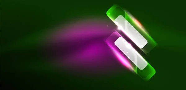 Neon Glühende Techno Linien Und Pfeile Tech Futuristische Abstrakte Hintergrundvorlage — Stockvektor