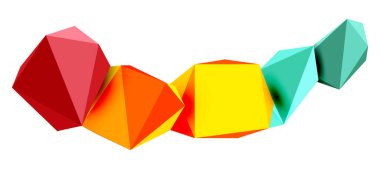 Soyut düşük polyester taş tasarımı. Geometrik 3d vektör tasarım ögesi