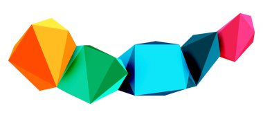 Soyut düşük polyester taş tasarımı. Geometrik 3d vektör tasarım ögesi