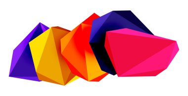 Soyut düşük polyester taş tasarımı. Geometrik 3d vektör tasarım ögesi