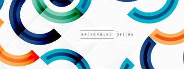 Çemberler, ızgara desenli soyut bir arka planda düzenlenir ve çeşitli renklerin gölgeleri de dahil olmak üzere farklı renk aralıklarına sahiptir. Duvar kağıdı, afiş, sunum, arkaplan şablonu