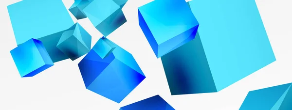 Vector Abstract Background Flying Cubes Composition Trendy Techno Business Template — Stock vektor