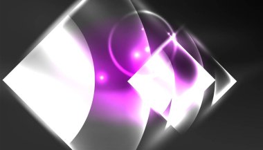 Soyut arka plan tekno neon parlayan daire şekilleri ve ışık efektli yuvarlak elemetler. Duvar kağıdı, afiş, arkaplan, iniş sayfası, duvar resimleri, davetiyeler, posterler için yüksek teknoloji tasarımı