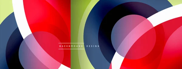 Abstract Background Color Geometric Shapes Beautiful Minimal Backdrop Shapes Circles — Stock Vector