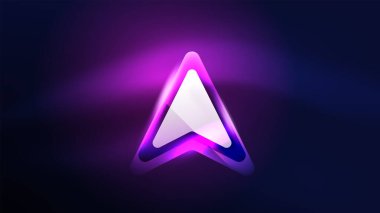 Soyut arkaplan iniş sayfası, parlak formlar üzerinde enerji etkisi konsepti, mavi parıldayan neon ışık yansımalı cam geometrik şekiller.