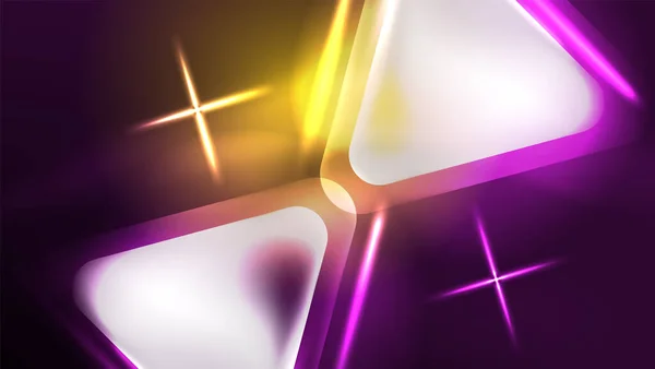 Triangoli Techno Neon Con Effetti Luce Buio — Vettoriale Stock