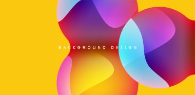 Bright abstract background glossy shiny circle and sphere composition. Minimalist geometric vector Illustration For Wallpaper, Banner, Background, Card