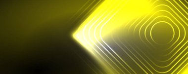 Neon parıldayan tekno çizgiler, yüksek teknolojili soyut arkaplan şablonu. Duvar kağıdı, afiş, arkaplan, broşür, katalog, kapak, broşür