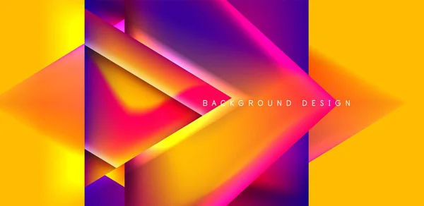 Futuristic Triangle Vector Abstract Background Colorful Fluid Gradients — Stock Vector