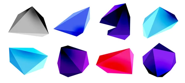 Low Poly Triangle Design Elements — Stock Vector