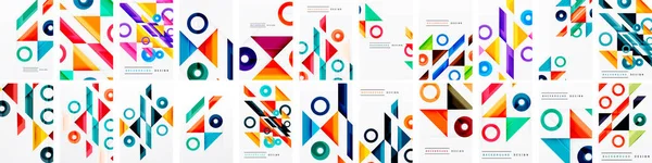 Kreis Und Dreieck Minimale Abstrakte Hintergründe Designset Für Tapeten Banner — Stockvektor