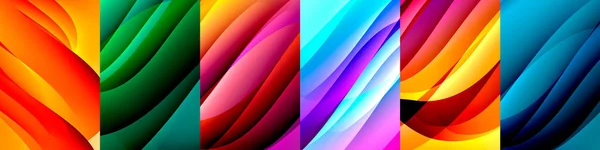 Wave Shadow Lines Bright Color Gradient Background Wallpaper Banner Background — Stock Vector