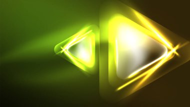 Karanlıkta ışık efektli tekno neon üçgenler