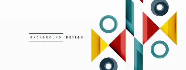 Bunte Dreiecke Und Kreise Abstrakten Hintergrund Design Für Tapeten Banner — Stockvektor