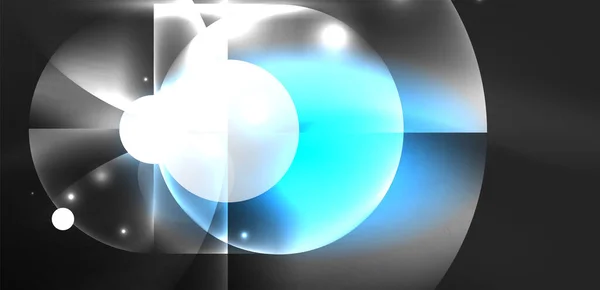 Fundal Abstract Albastru Strălucitor Strălucitor Neon Culoare Elemente Rotunde Cercuri — Vector de stoc