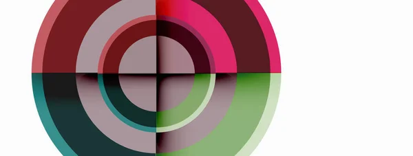 Cercles Avec Ombres Composition Géométrique Minimale Tendance Fond Abstrait — Image vectorielle