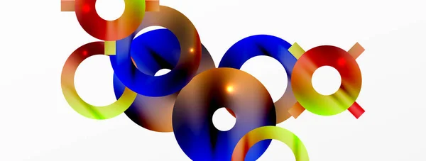Минимальный Геометрический Абстрактный Фон Блестящий Глянцевый Дизайн Кругов Линий Круглых — стоковый вектор