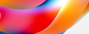 Fluid abstract background, round shapes and circle flowing design for wallpaper, banner, background or landing
