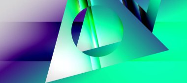 Trendy minimal geometric composition abstract background. Shadow lines and lights on glossy triangles backdrop. Vector Illustration For Wallpaper, Banner, Background, Card, Book Illustration