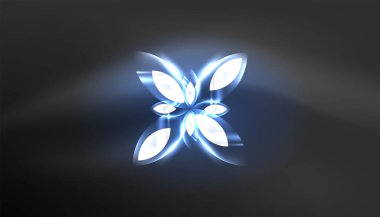 Soyut arka plan vektörü neon parlayan geometrik elementler. Duvar kağıdı, afiş, arkaplan, iniş sayfası, duvar resimleri, davetiyeler, posterler için yüksek teknoloji tasarımı