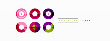 Çember simetrik ızgara bileşimi ile soyut arkaplan. Daire şekli hareket hissi yaratıyor. Şebeke, her çember arasında eşit aralıklarla bileşime yapı ve denge ekler