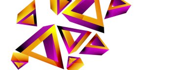 Üçgen soyut arkaplan. 3D vektör temel biçim teknolojisi veya iş konsepti bileşimi. Duvar kağıdı, afiş, arkaplan veya iniş için moda tekno iş şablonu