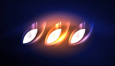 Soyut arka plan vektörü neon parlayan geometrik elementler. Duvar kağıdı, afiş, arkaplan, iniş sayfası, duvar resimleri, davetiyeler, posterler için yüksek teknoloji tasarımı