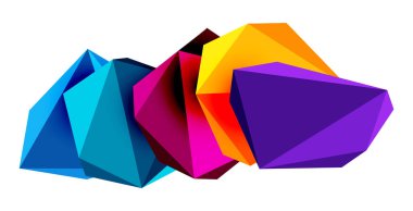 Soyut düşük polyester taş tasarımı. Geometrik 3d vektör tasarım ögesi