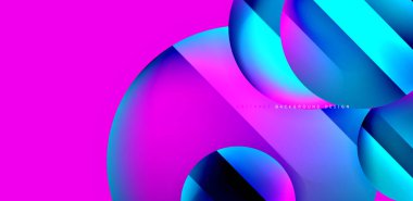 Parlak yüzeyi ve ışığı olan daireler ve gölge efektleri soyut arka plan. Kapaklar, şablonlar, el ilanları, afişler, broşürler, afişler için şablon